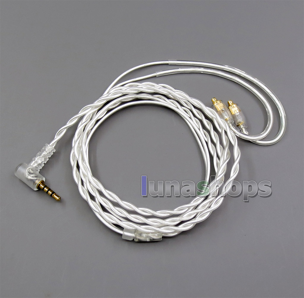 2.5mm Pure Silver Shielding Earphone Cable For MMCX Plug Shure se535 se846 se215 Earphone cable