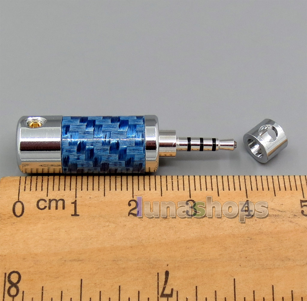 Rhodium Plated Blue Carbon Shell 2.5mm 4poles TRRS Plug DIY adapter For Astell & Kern AK380 AK240 AK100i II AK70