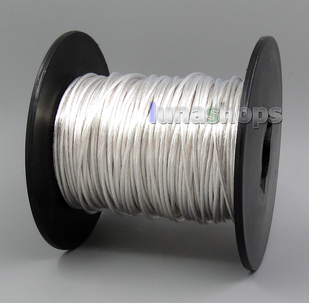 50m Pure Silver Plated OCC Signal Audio Power Custom DIY Cable 378*0.05mm Dia:1.4mm 