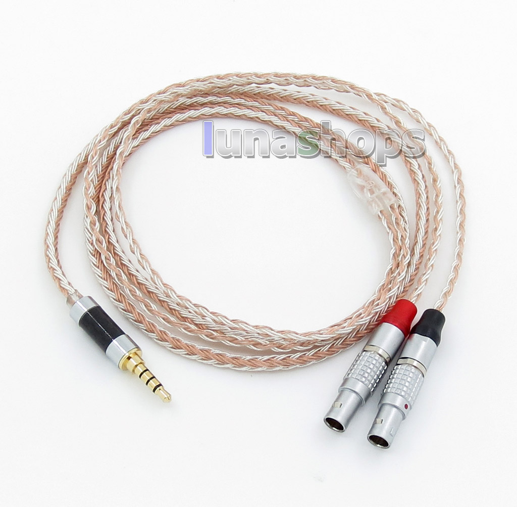 3.5mm 4pole TRRS Re-Zero Balanced 16 Core OCC Silver Mixed Earphone Cable For Focal Utopia Open Over Ear High Fidelity Circumaural