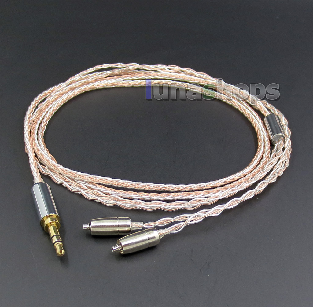 8 Cores PVC Soft Silver + OCC Mixed 3.5mm Earphone Cable For Shure se535 se846 se425 se215