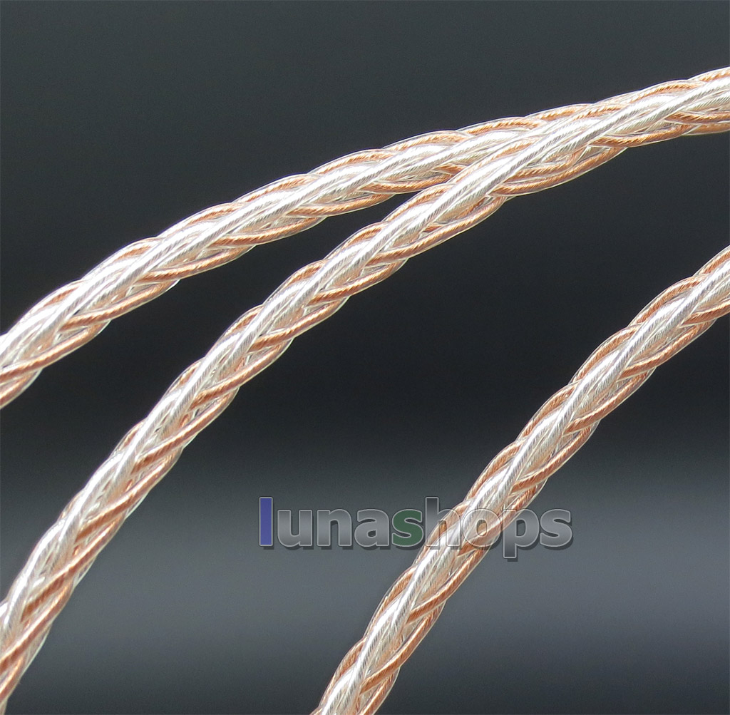 8 Cores PVC Soft Silver + OCC Mixed 3.5mm Earphone Cable For Shure se535 se846 se425 se215