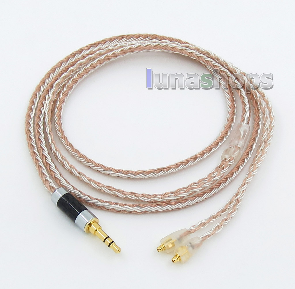 3.5mm 16 Cores OCC Silver Plated Mixed Headphone Cable For Shure SE215 SE315 SE425 SE535 SE846