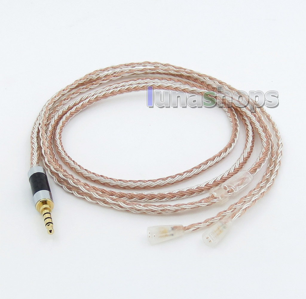 3.5mm 4pole TRRS Re-Zero Balanced 16 Core OCC Silver Mixed Earphone Cable For Sennheiser IE8 IE80 IE8i
