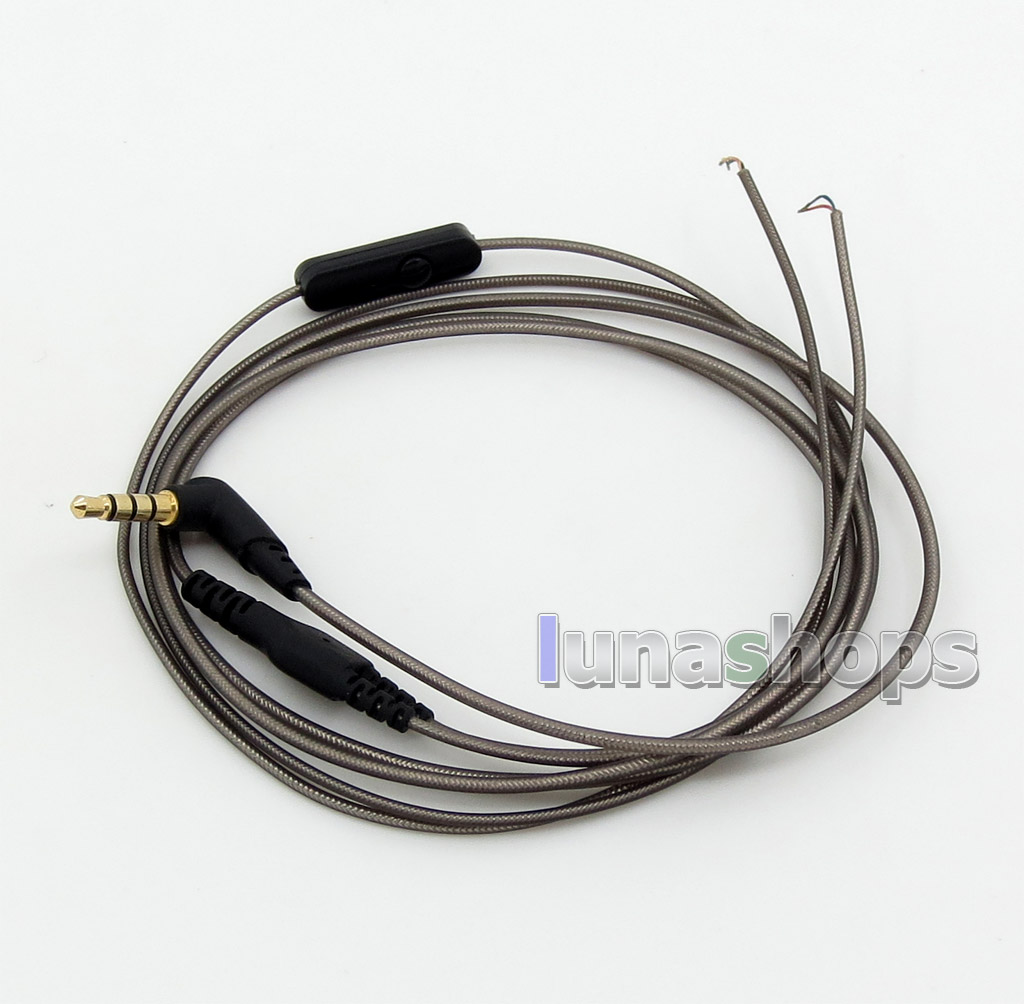 Semi-Finished Aluminum Foil Mic Remote Earphone Repair DIY Brown Cable For Android and Iphone