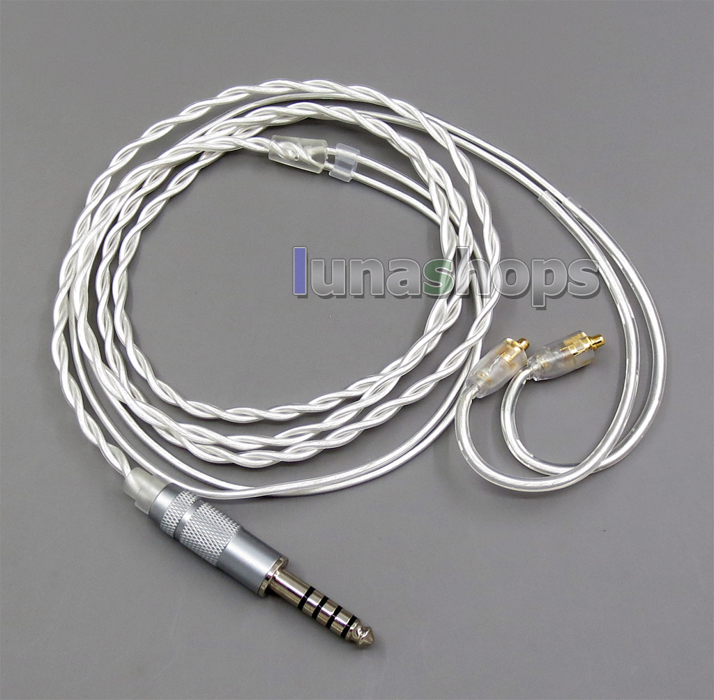 4.4mm Pure Silver Shielding Earphone Cable For MMCX Plug Shure se535 se846 se215 Earphone cable