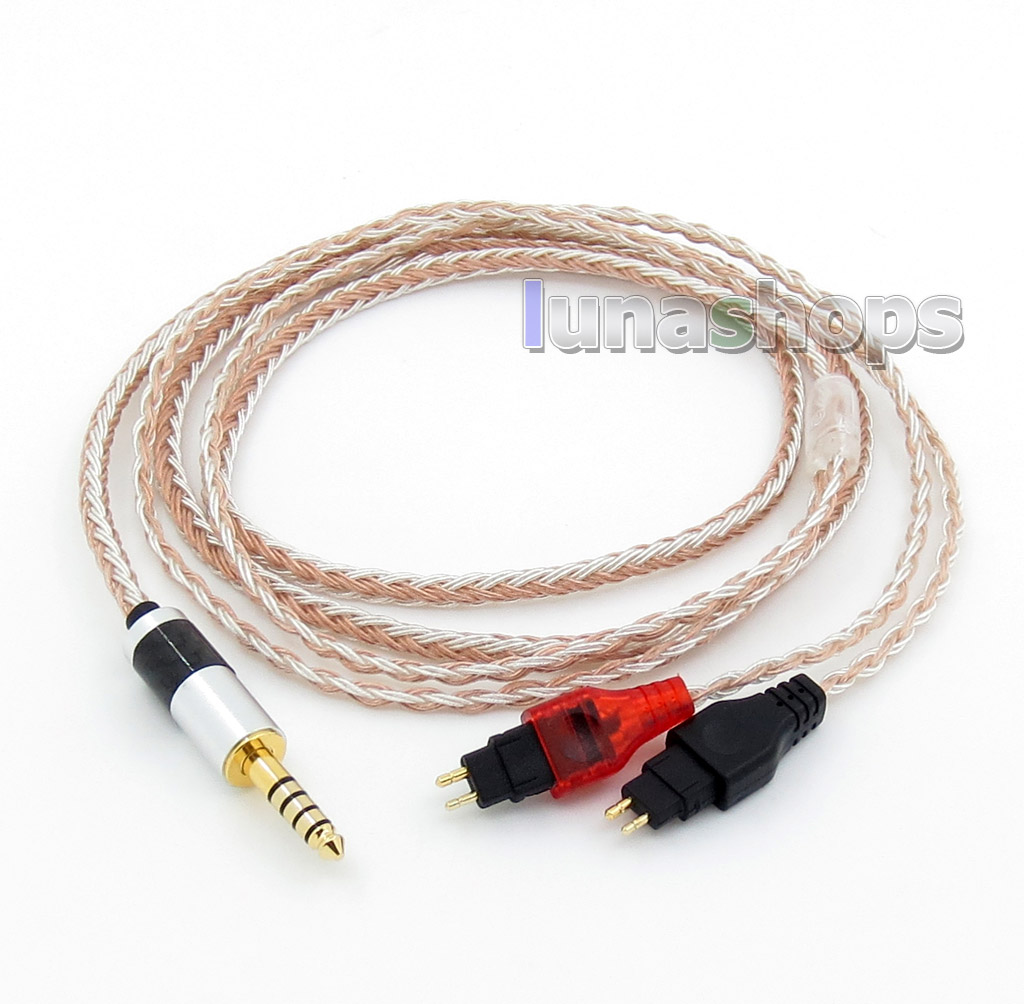 4.4mm Balanced 16 Cores OCC Silver Mixed Headphone Cable For Sennheiser HD25-1 SP HD650 HD600 HD580 HD525
