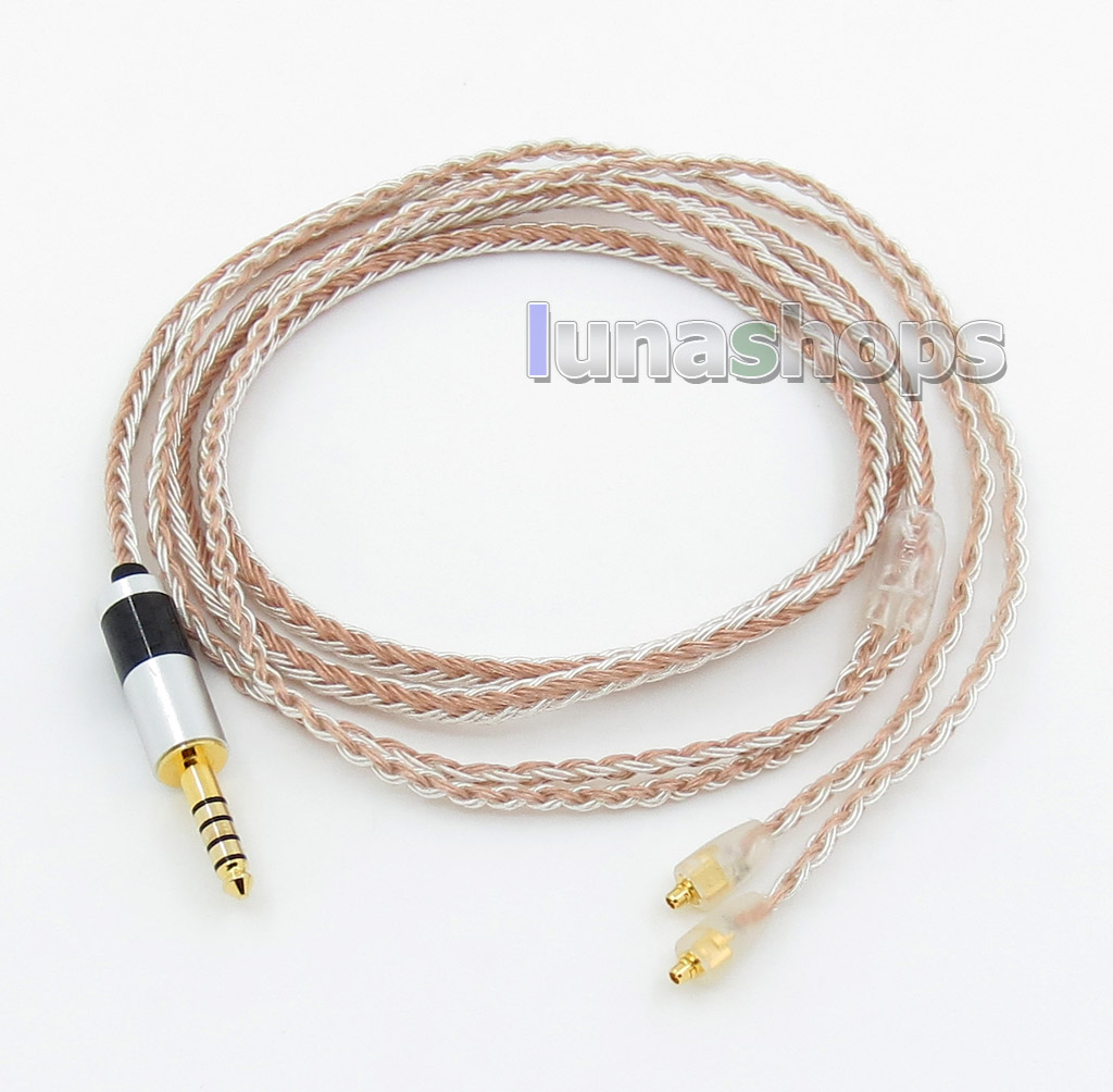 4.4mm Balanced 16 Cores OCC Silver Mixed Headphone Cable For Shure SE215 SE315 SE425 SE535 SE846