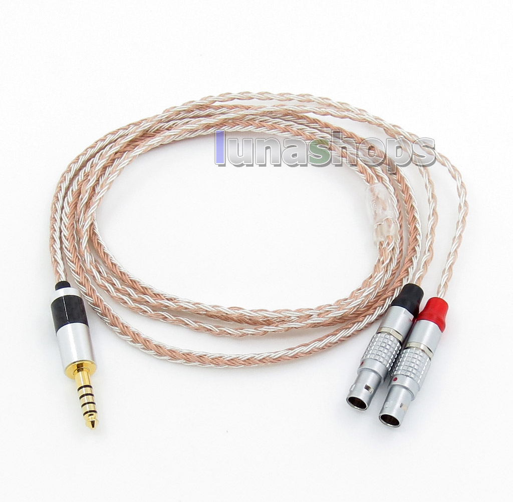 4.4mm Balanced 16 Cores OCC Silver Mixed Headphone Cable For Focal Utopia Open Over Ear High Fidelity Circumaural