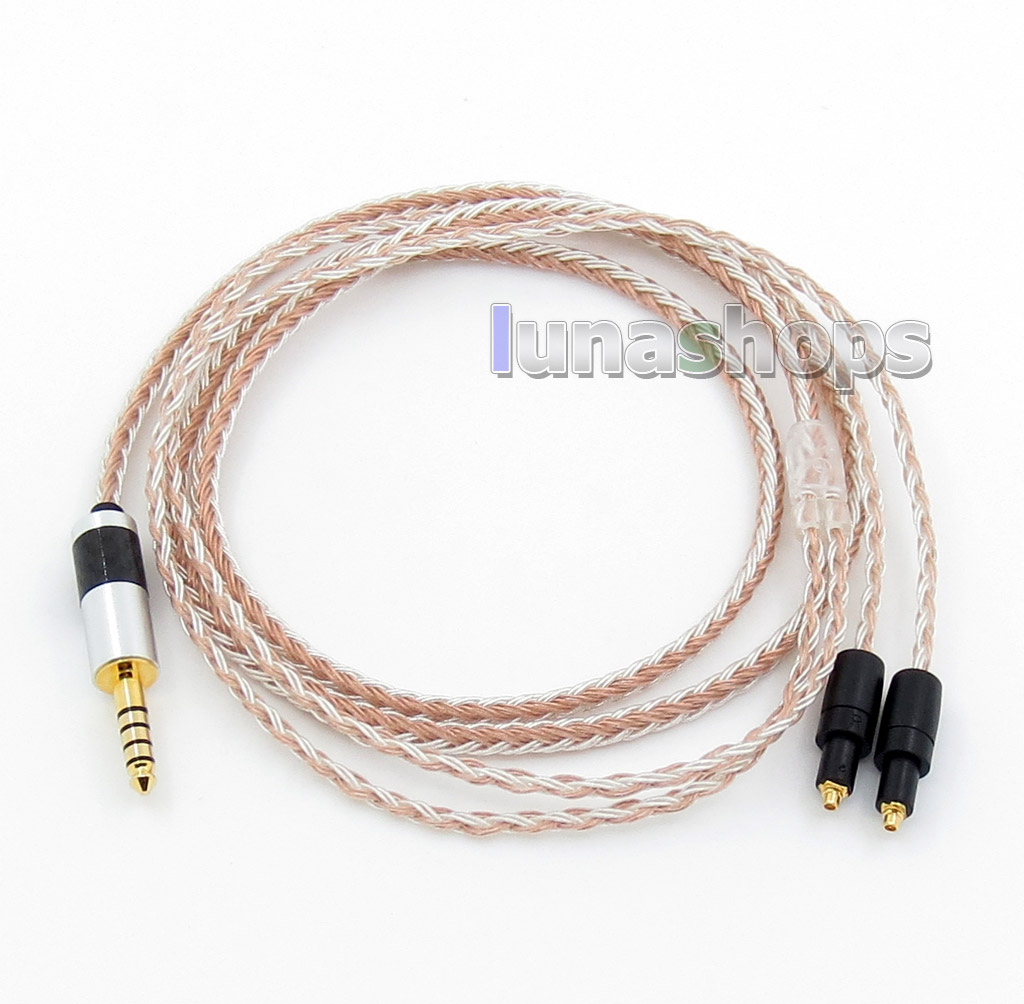 4.4mm Balanced 16 Cores OCC Silver Mixed Headphone Cable For Shure SRH1540 SRH1840 SRH1440