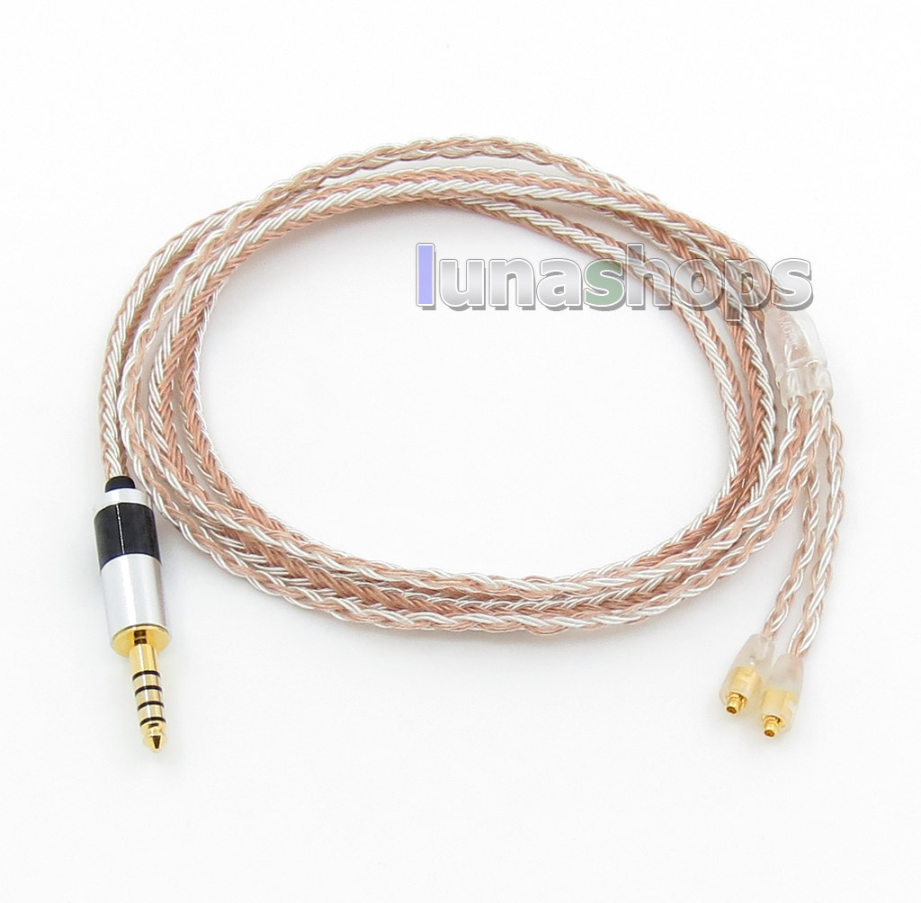 4.4mm Balanced 16 Cores OCC Silver Plated Mixed Headphone Cable For Westone W60 W50 W40 UM50 UM30 UM10