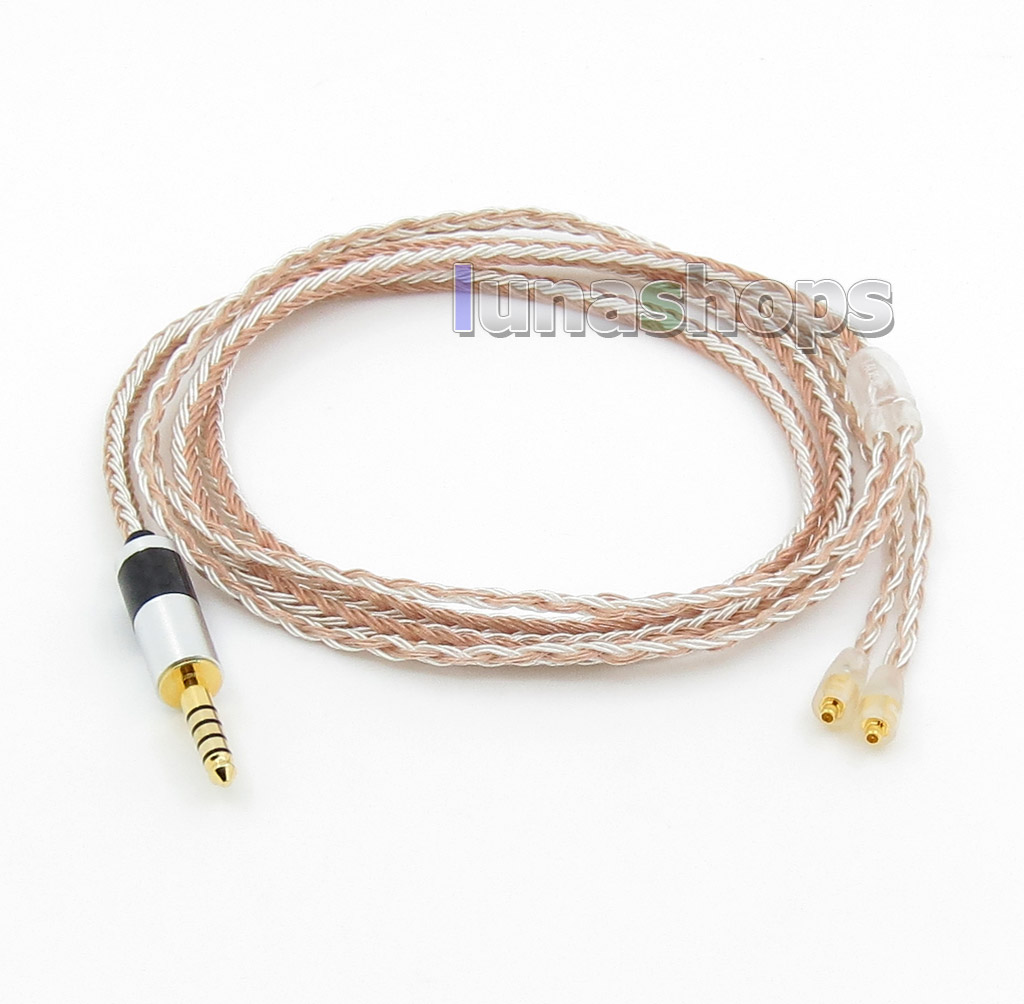 4.4mm Balanced 16 Cores OCC Silver Plated Mixed Headphone Cable For Westone W60 W50 W40 UM50 UM30 UM10