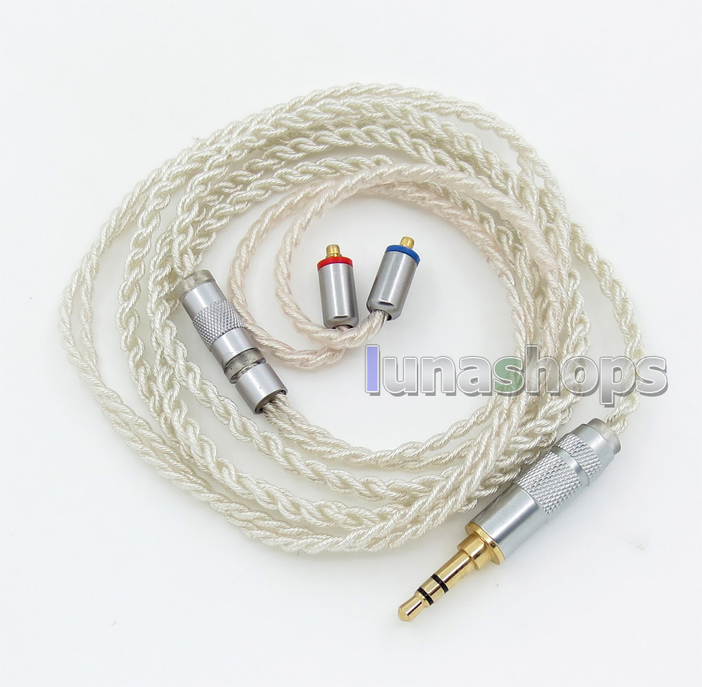 Extremely Soft L Size 4 Cores PVC OCC Silver Plated Earphone Cable For Shure se535 se846 se425 se215 MMCX