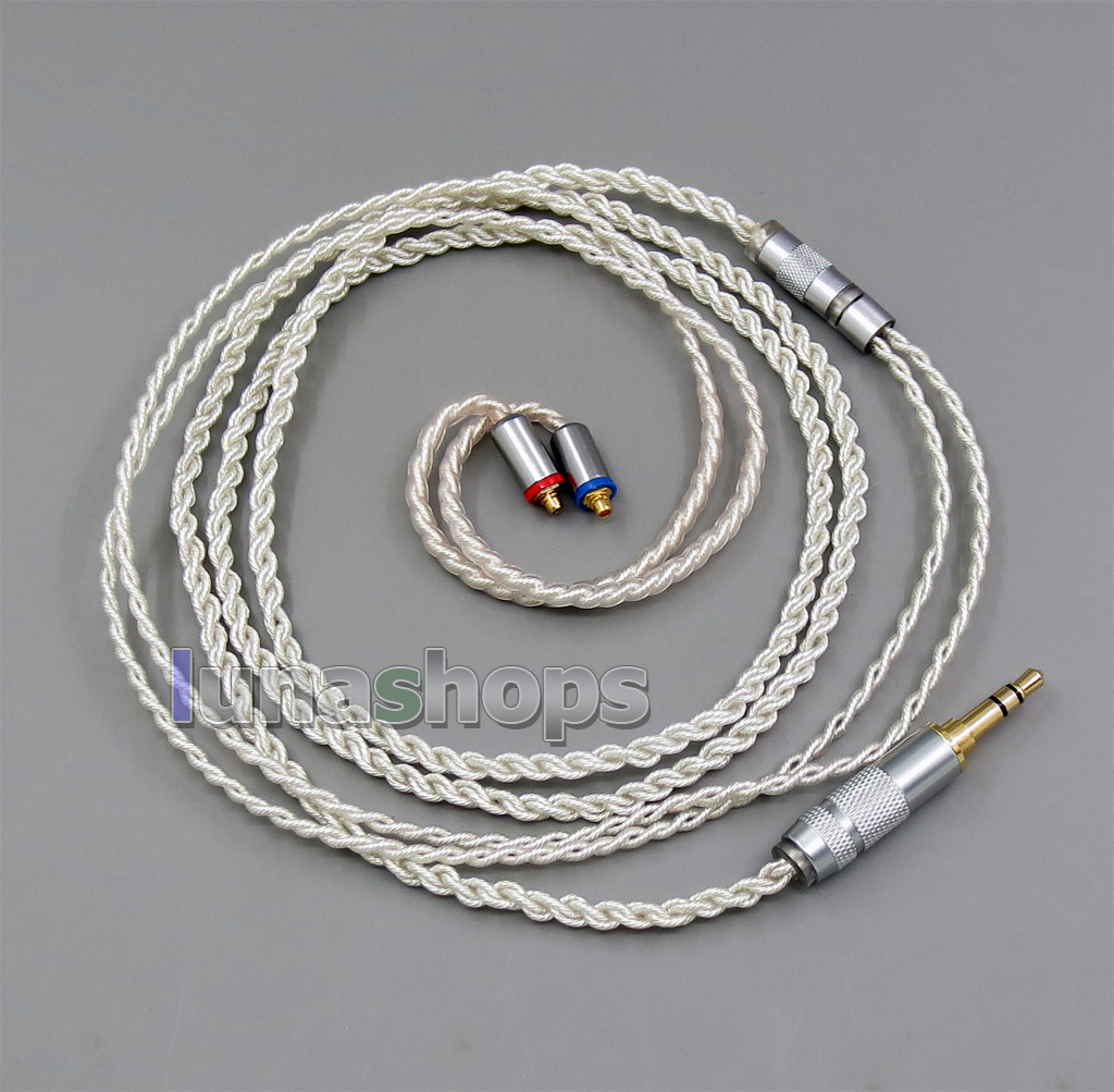 Extremely Soft L Size 4 Cores PVC OCC Silver Plated Earphone Cable For Shure se535 se846 se425 se215 MMCX