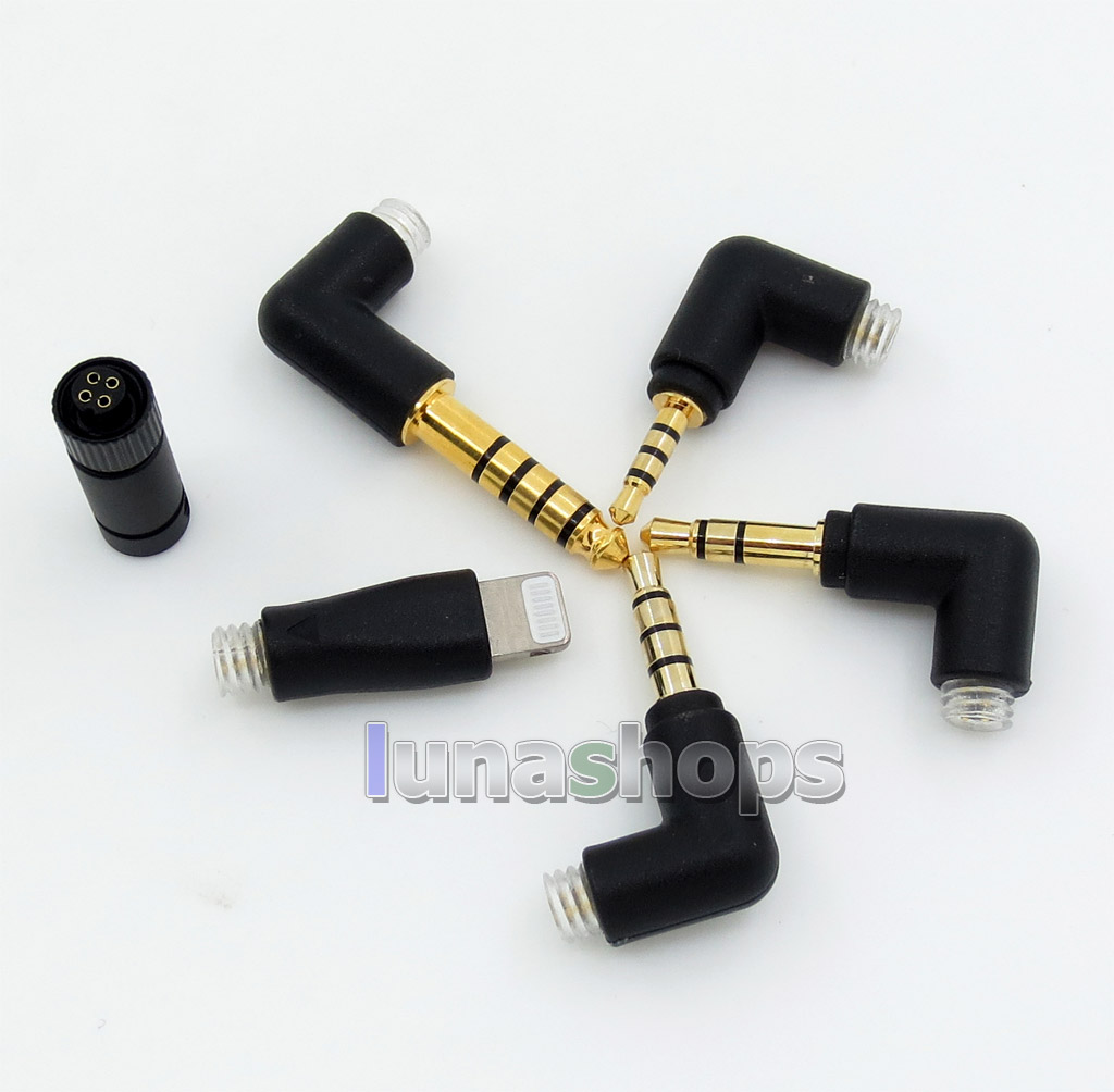 5 In 1 2.5mm TRRS Adapter L Shape plug Set For DITA AWESOME PLUG 3.5mm 4.4mm Lightning cable