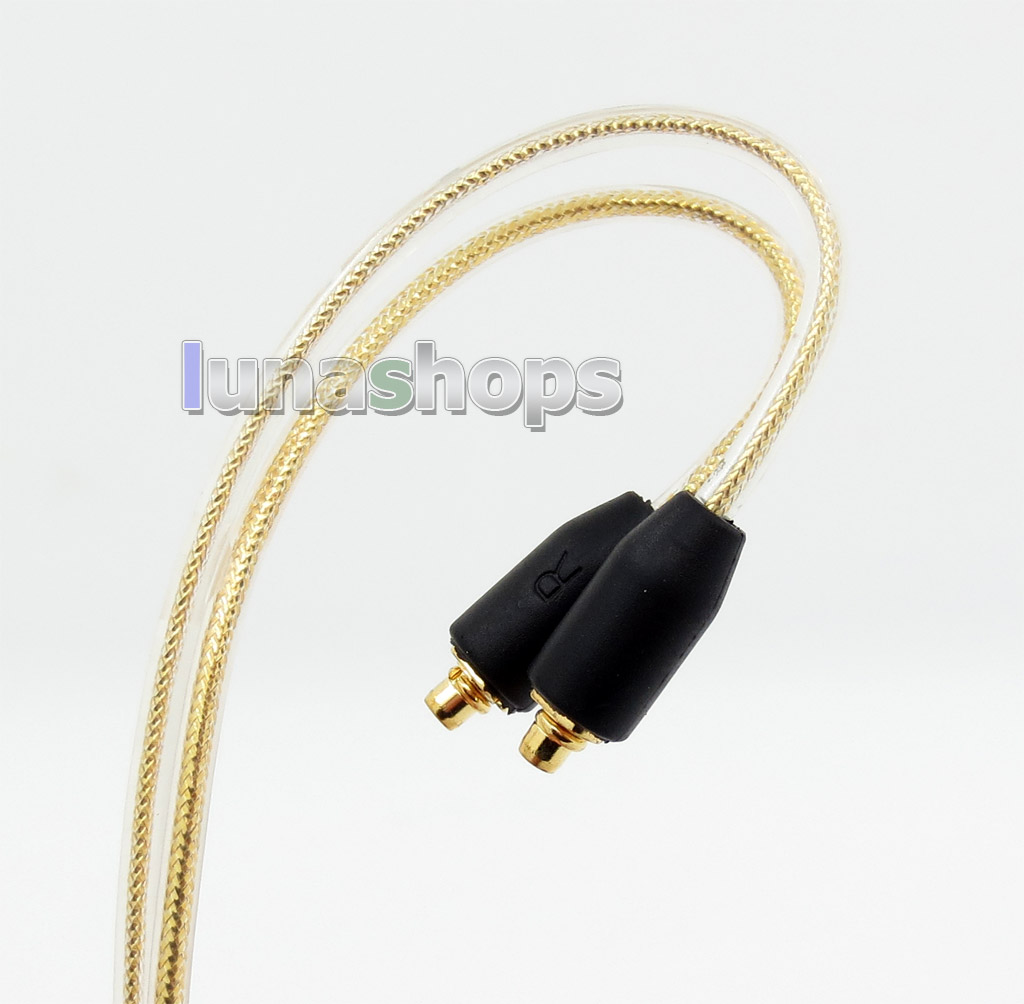 With Earphone Hook Gold/Silver Foil Mic Control TPE Cable For Shure SE215 SE315 SE425 SE535 SE846 MMCX