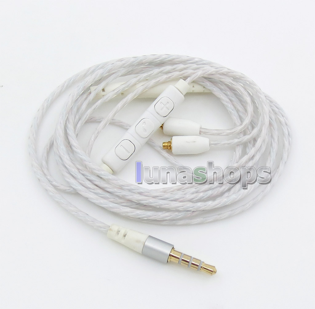 OFC With Earphone Hook Aluminium Foil Mic Control Volume TPE Cable For Shure SE215 SE315 SE425 SE535 SE846