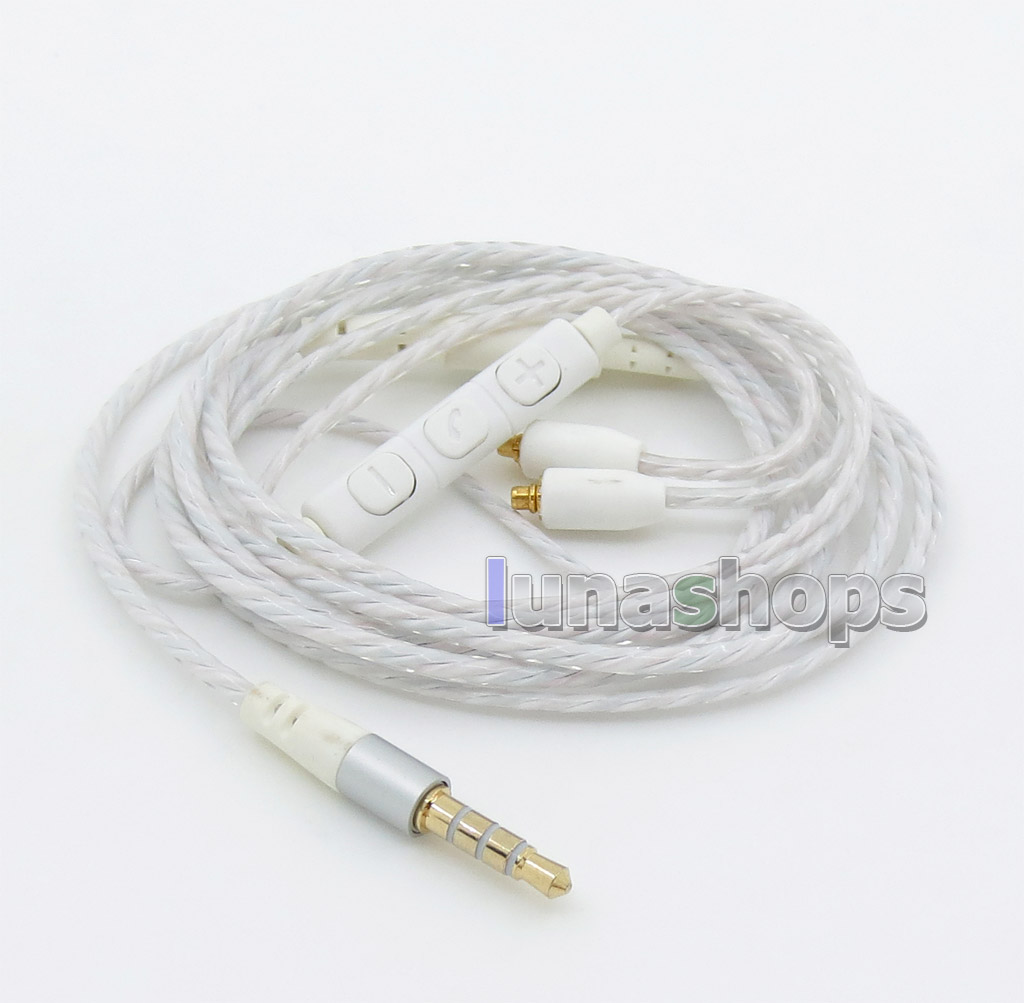 OFC With Earphone Hook Aluminium Foil Mic Control Volume TPE Cable For Shure SE215 SE315 SE425 SE535 SE846