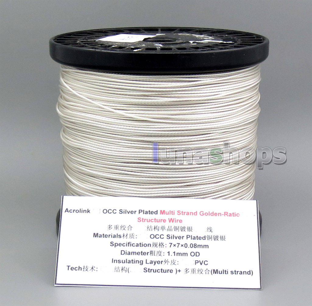 Acrolink OCC Silver Plated Multi Strand Golden-Ratio Structure 7×7×0.08mm Cable 