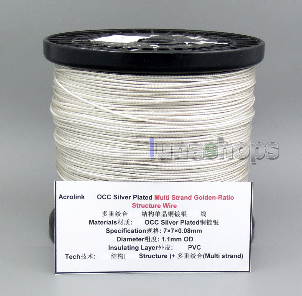 Acrolink OCC Silver Plated Multi Strand Golden-Ratio Structure 7×7×0.08mm Cable 