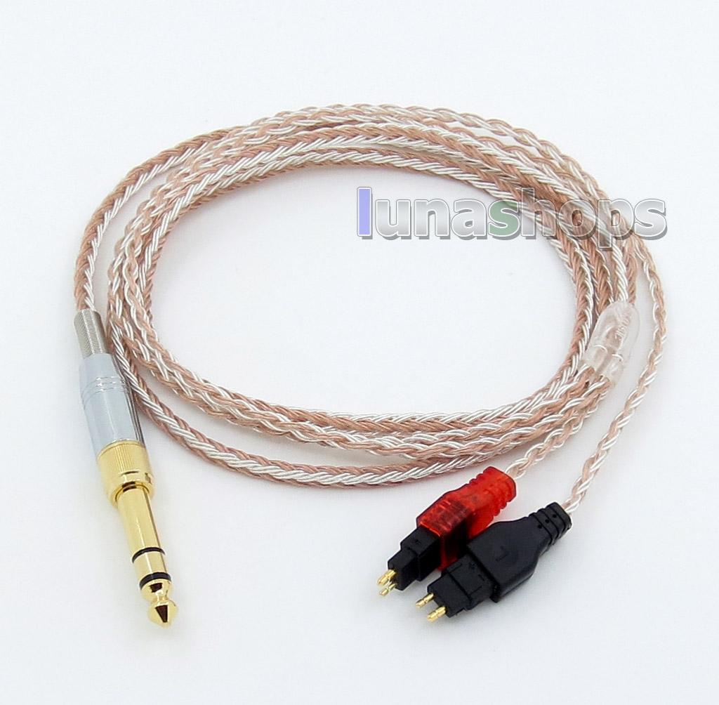 6.5mm 3.5mm 16 Cores OCC Silver Plated Mixed Headphone Cable For Sennheiser HD25-1 SP HD650 HD600 HD580 HD525