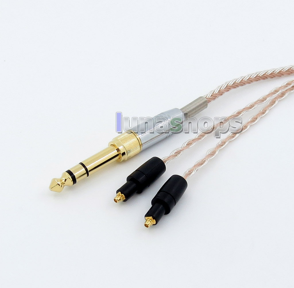 6.5mm 3.5mm 16 Cores OCC Silver Plated Mixed Headphone Cable For Shure SRH1540 SRH1840 SRH1440 