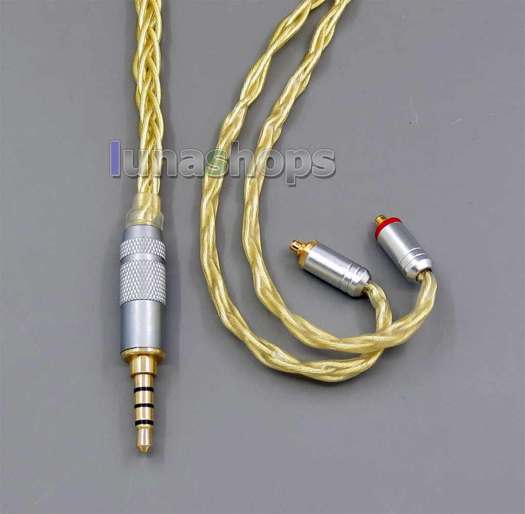 8 Cores Extremely Soft 7N OCC Pure Silver + Gold Plated Earphone Cable For Shure se535 se846 se425 se215 MMCX