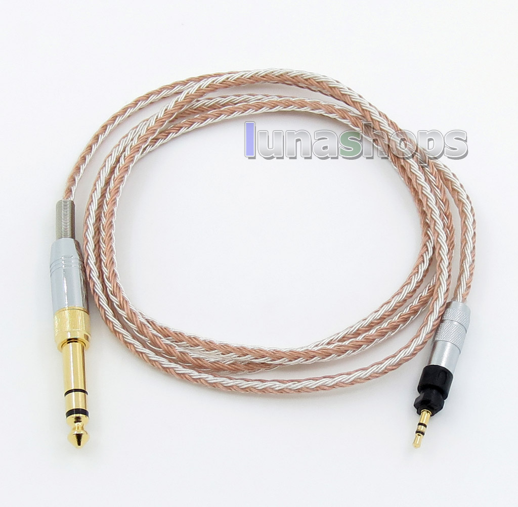 6.5mm 3.5mm 16 Cores OCC Silver Plated Mixed Headphone Cable For Shure SRH840 SRH940 SRH440 SRH750DJ