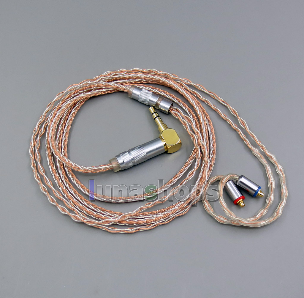 Extremely Soft L Size 8 Cores PVC OCC Silver Plated Earphone Cable For Shure se535 se846 se425 se215 MMCX