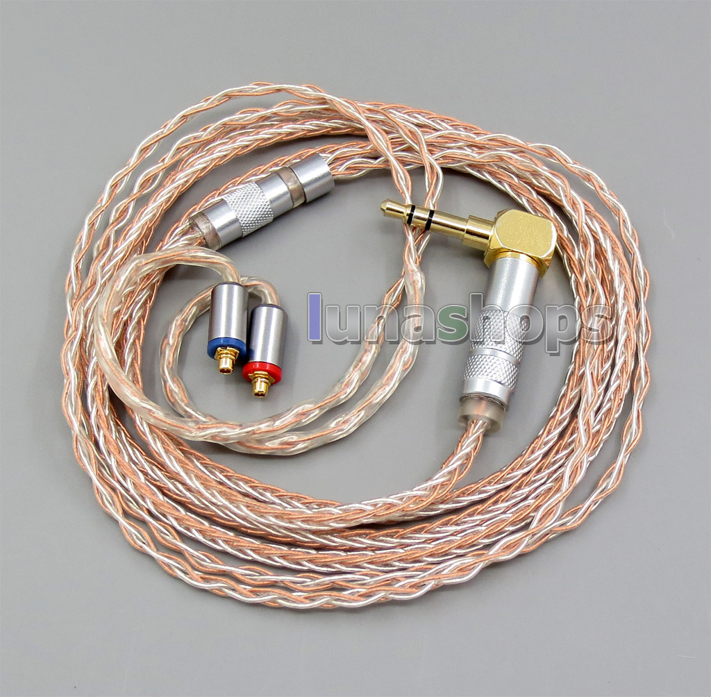 Extremely Soft L Size 8 Cores PVC OCC Silver Plated Earphone Cable For Shure se535 se846 se425 se215 MMCX