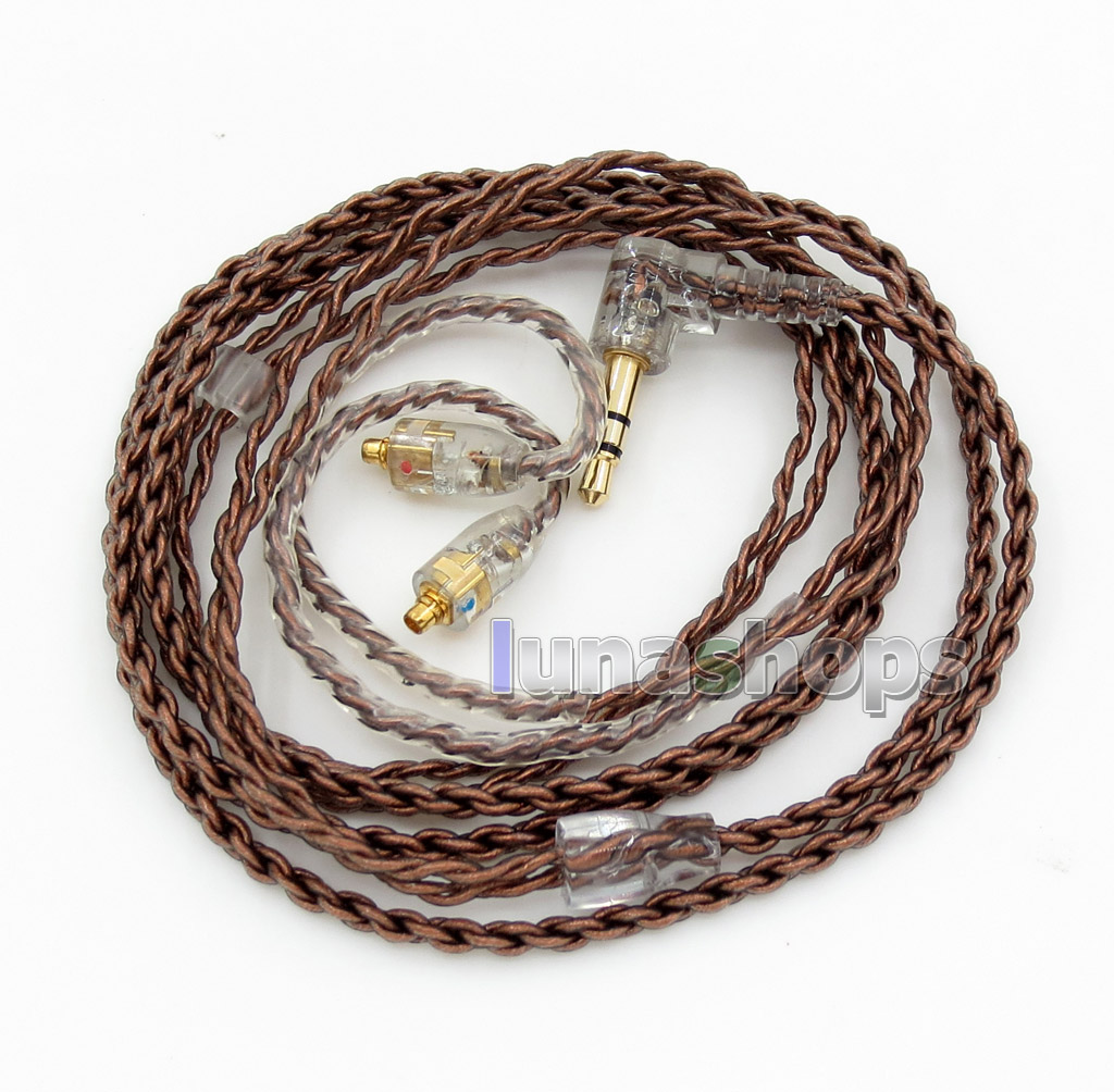 Brown/Silver L Size 4 Cores PVC OCC Silver Plated Earphone Cable For Shure se535 se846 se425 se215 MMCX