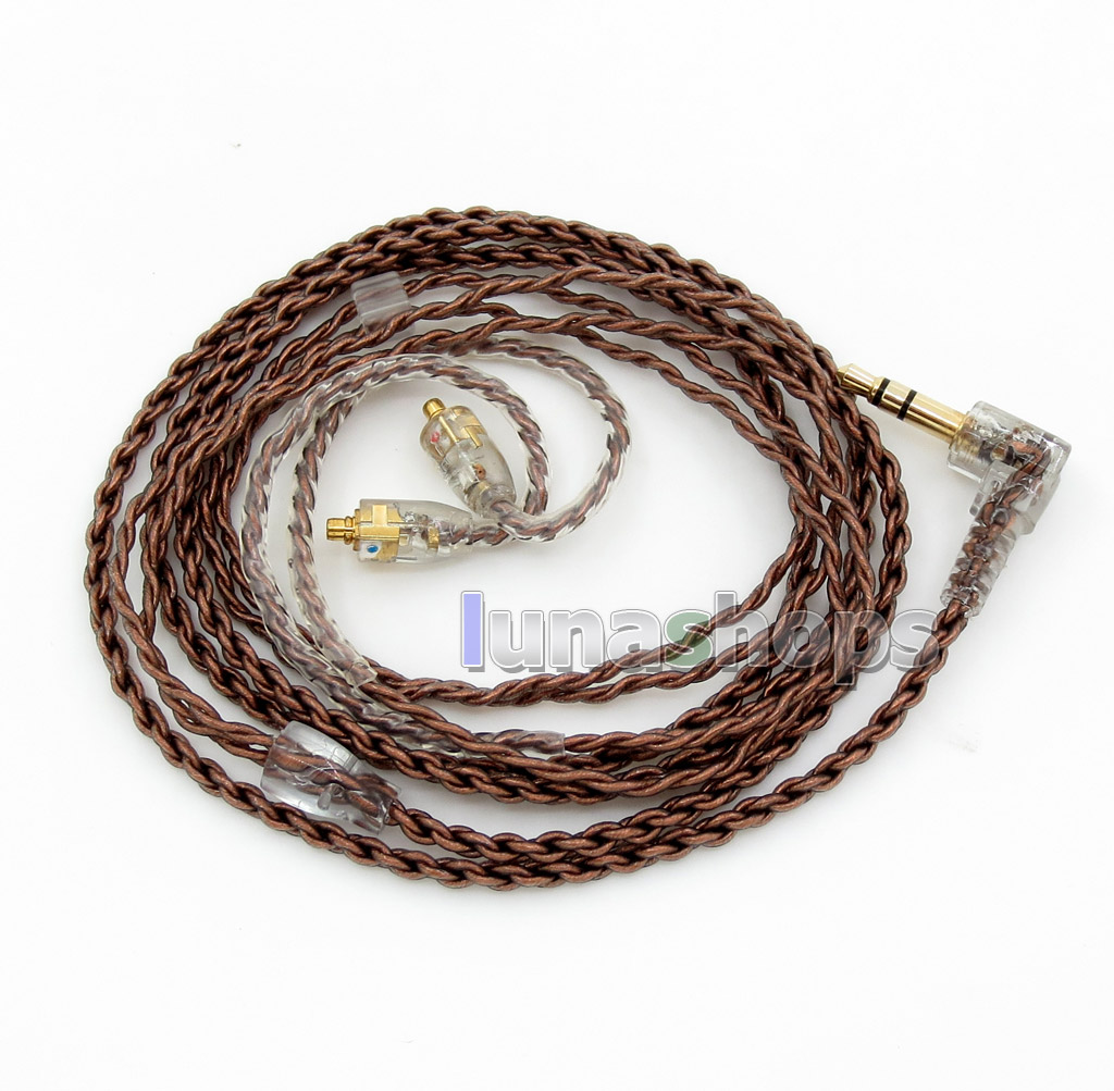 Brown/Silver L Size 4 Cores PVC OCC Silver Plated Earphone Cable For Shure se535 se846 se425 se215 MMCX