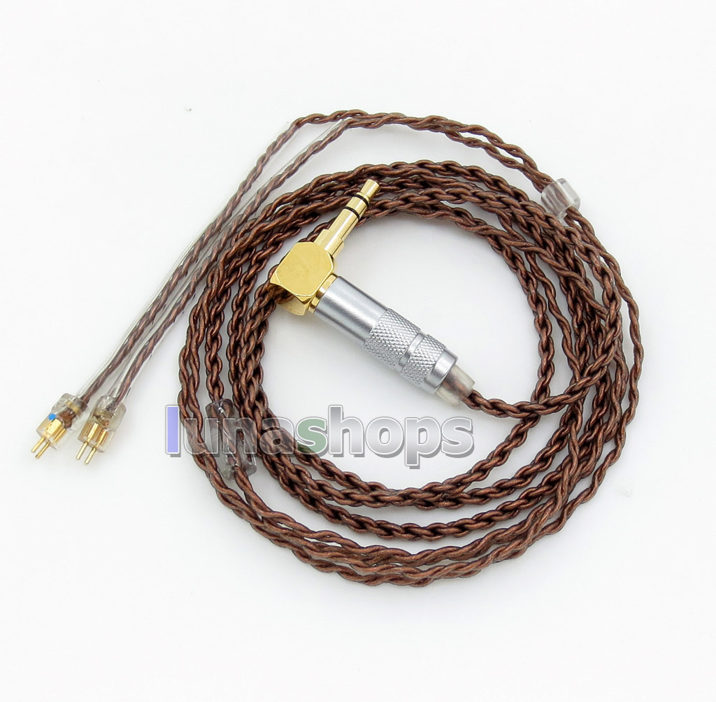 Brown L 4 Cores PVC OCC Silver Plated Earphone Cable For Westone W4r UM3X UM3RC ue11 ue18 JH13 JH16 ES3