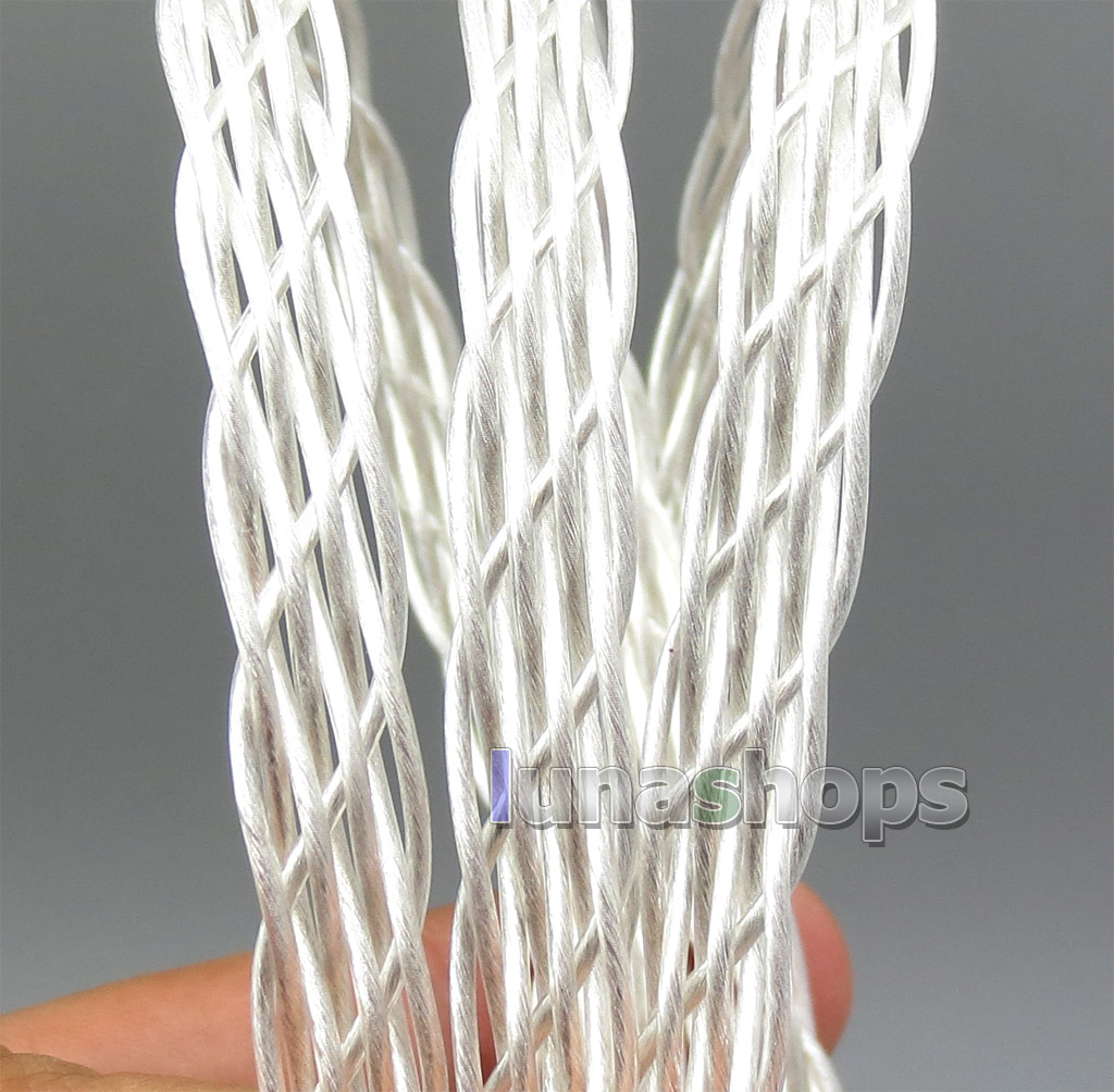 1.2m Semi-finished Flat 8cores OCC + Silver Plated Mixed Bulk Shielding DIY Earphone Cable Wires