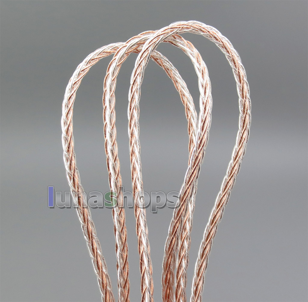 1m Clear 8 Cores PVC Extreme Soft Silver + OCC Mixed Signal (Not Teflon) Earphone Headphone Cable Wire 0.05mm*12 0.05mm*20