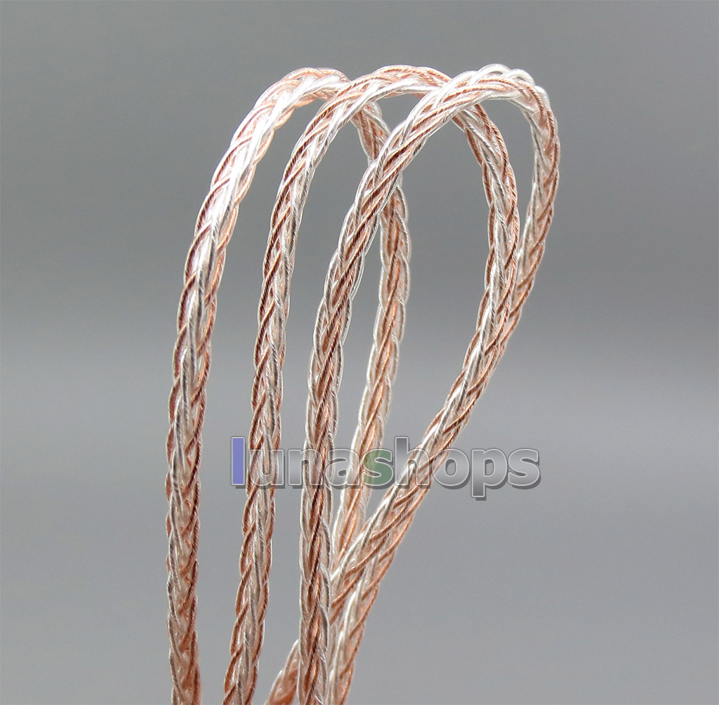 1m Clear 8 Cores PVC Extreme Soft Silver + OCC Mixed Signal (Not Teflon) Earphone Headphone Cable Wire 0.05mm*12 0.05mm*20