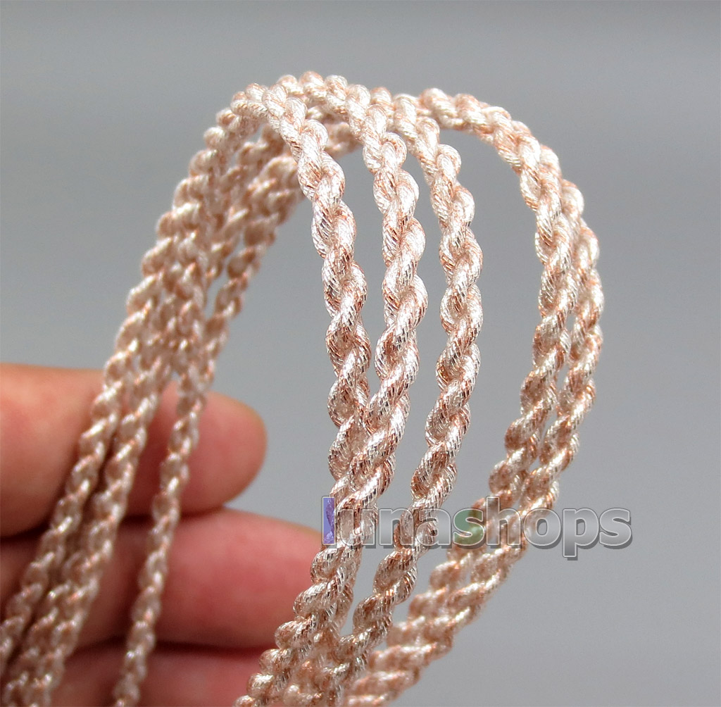 1m Semi-finished Earphone Silver Plated + OCC Foil PU Skin Insulating Layer Bulk Cable For DIY Custom 