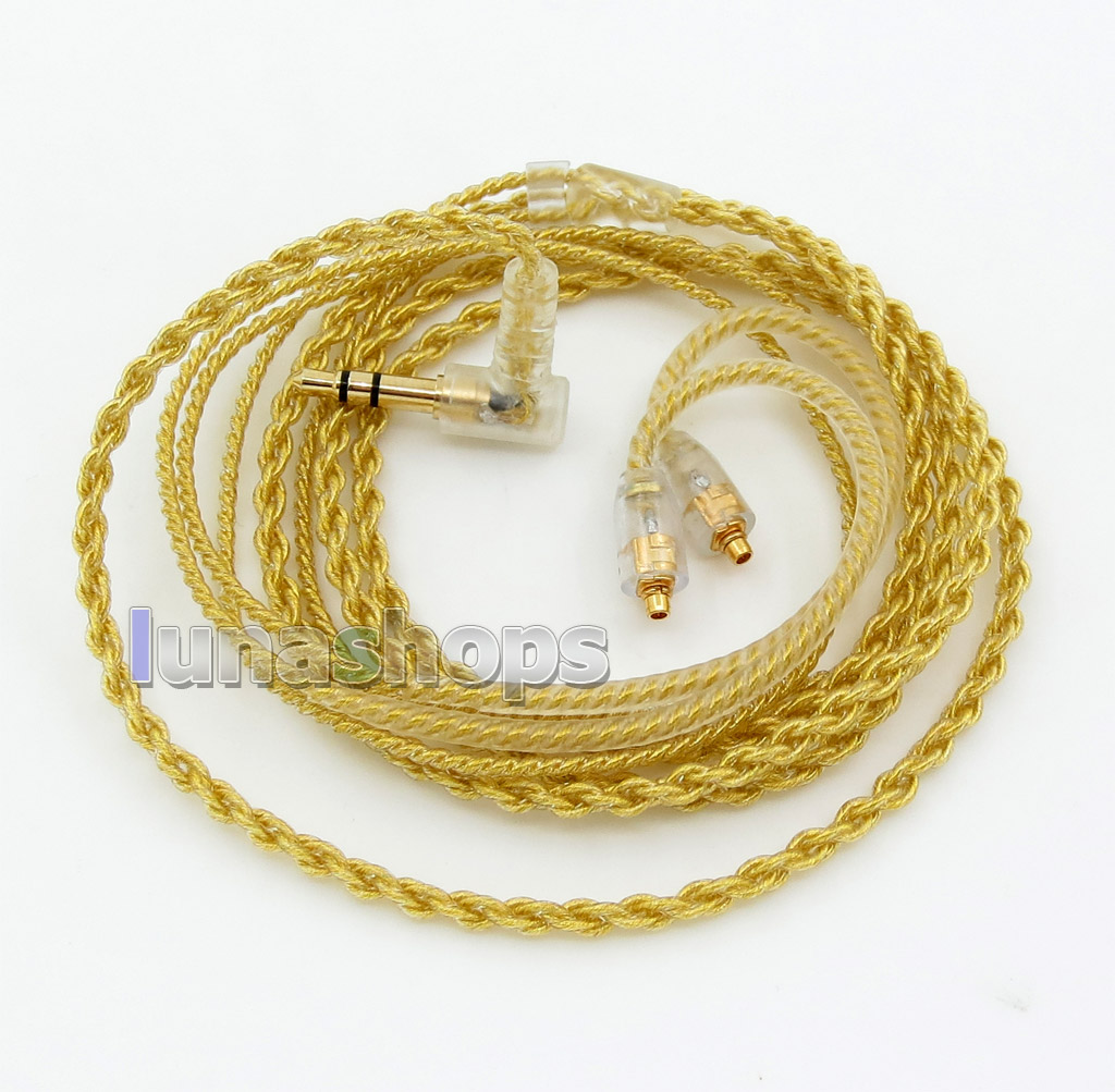 Extremely Soft PVC OCC Golden Plated Earphone Cable For Shure se535 se846 se425 se215 MMCX