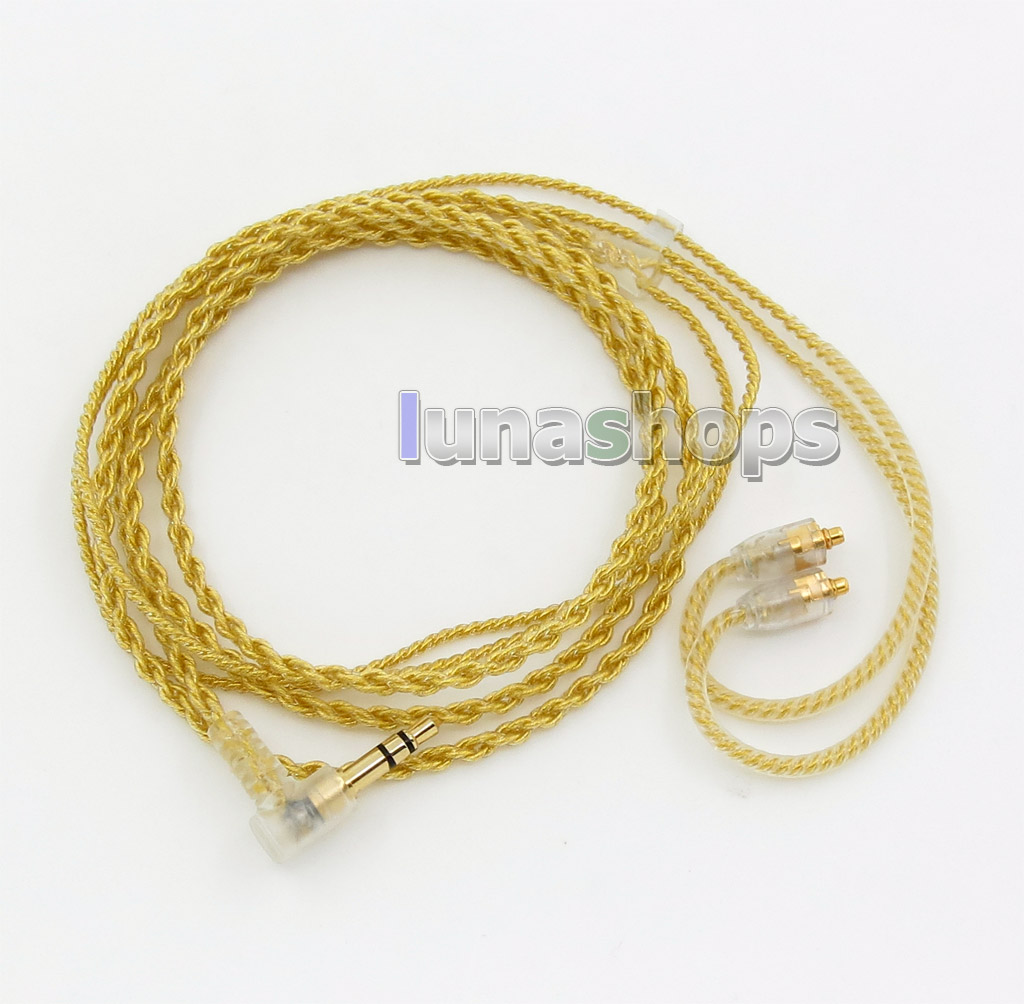 Extremely Soft PVC OCC Golden Plated Earphone Cable For Shure se535 se846 se425 se215 MMCX