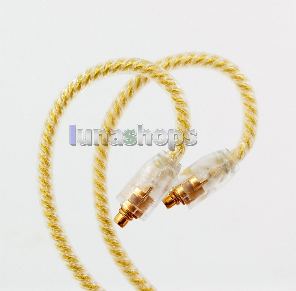 Extremely Soft PVC OCC Golden Plated Earphone Cable For Shure se535 se846 se425 se215 MMCX