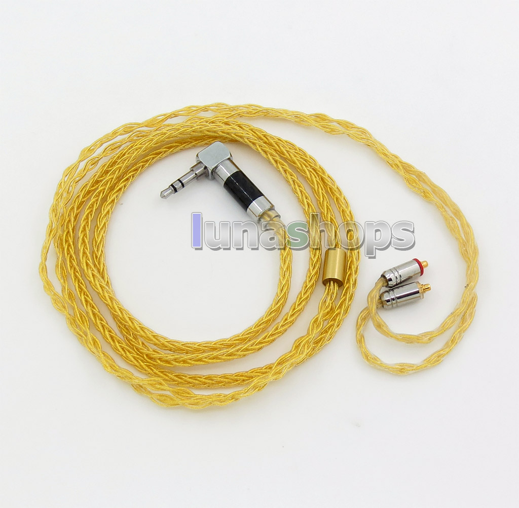 Extremely Soft 8 Cores PVC OCC Golden Plated Earphone Cable For Shure se535 se846 se425 se215 MMCX