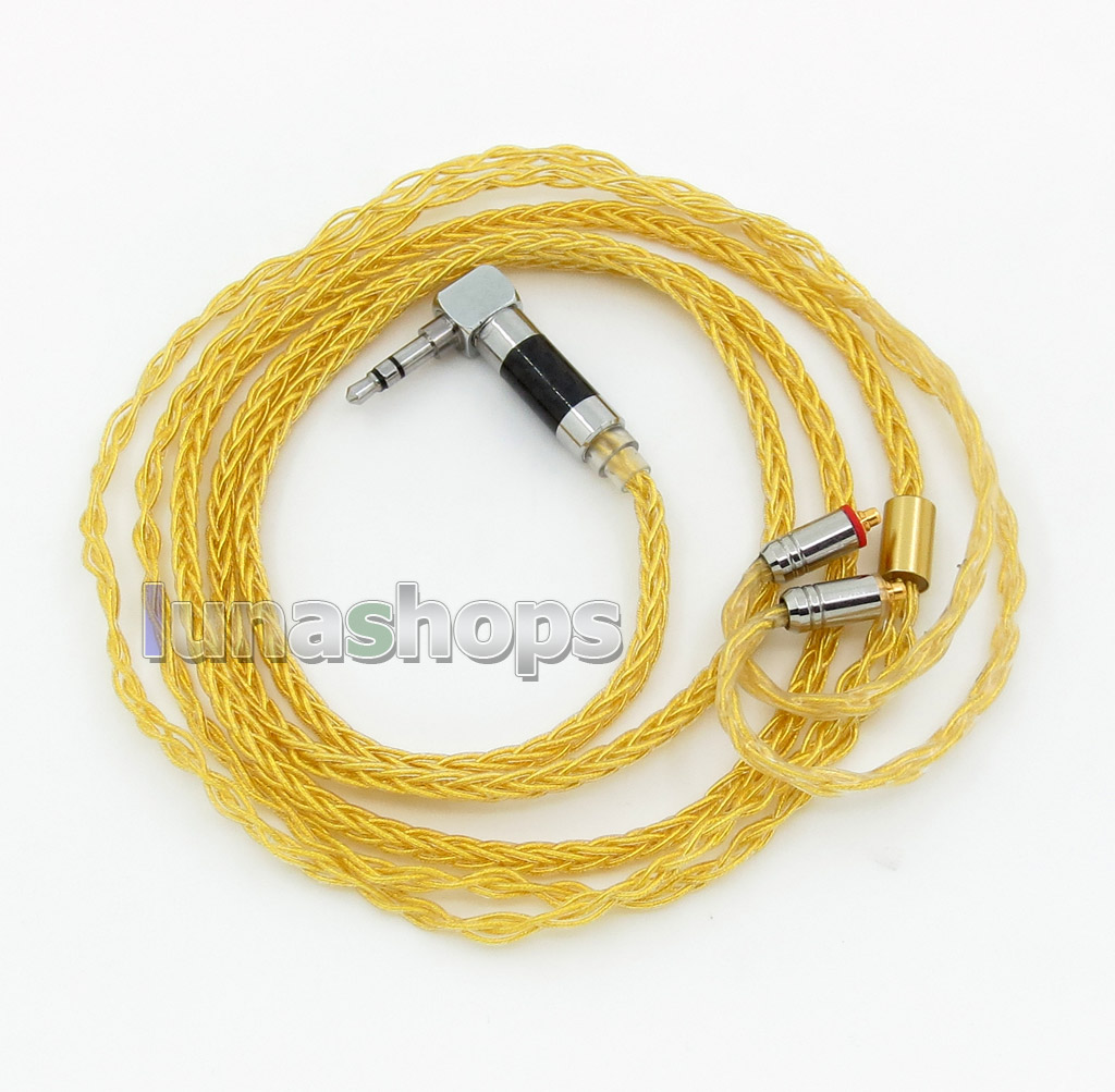 Extremely Soft 8 Cores PVC OCC Golden Plated Earphone Cable For Shure se535 se846 se425 se215 MMCX