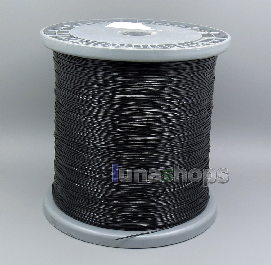 200m 7 Wires Earphone Silver Plated Foil PU Black Skin Insulating Layer Bulk Cable For DIY Custom