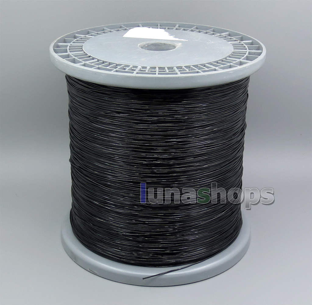 200m 7 Wires Earphone Silver Plated Foil PU Black Skin Insulating Layer Bulk Cable For DIY Custom