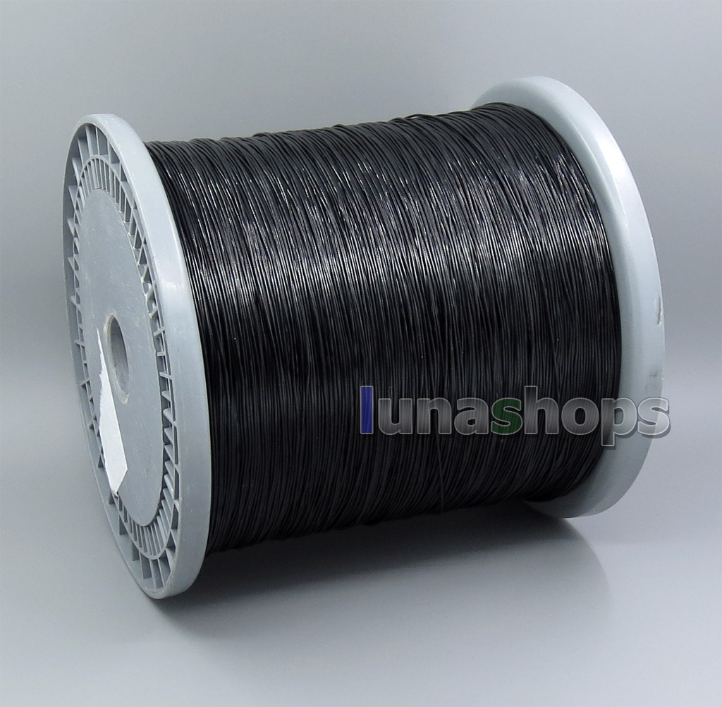 200m 7 Wires Earphone Silver Plated Foil PU Black Skin Insulating Layer Bulk Cable For DIY Custom