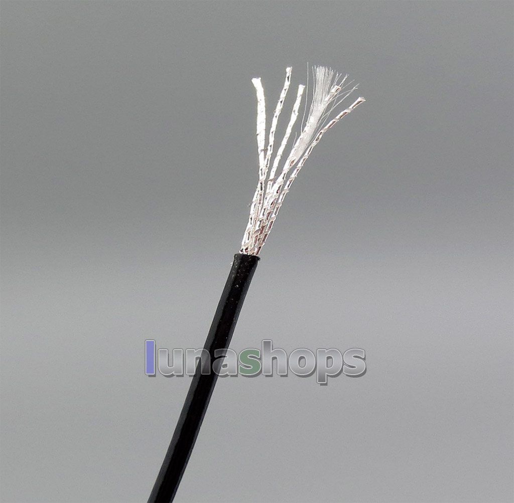 200m 7 Wires Earphone Silver Plated Foil PU Black Skin Insulating Layer Bulk Cable For DIY Custom