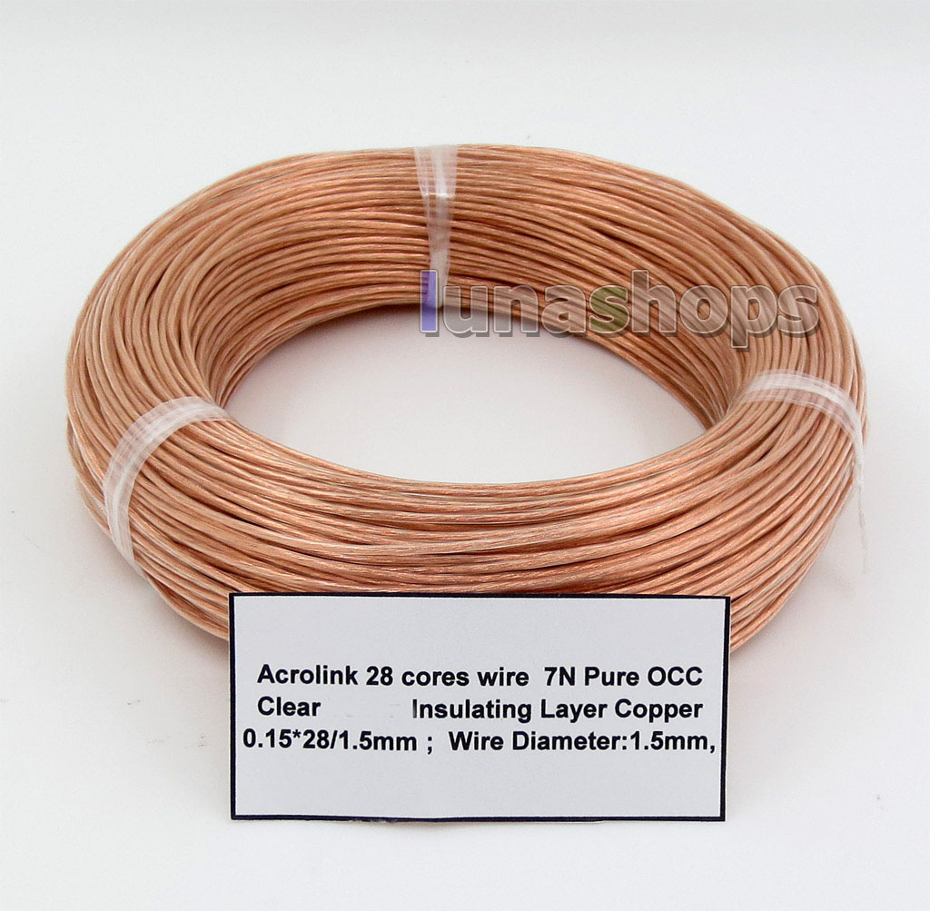 100m Acrolink 28 cores Pure 7N OCC Signal Wire Cable 0.5mm2 0.15mm*28 Dia:1.5mm For DIY Hifi