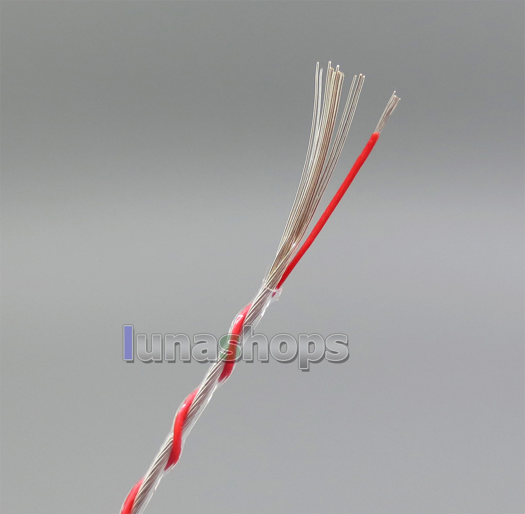 100m 16 cores +7 cores Silver Plated OCC  Transparent + Red Insulating Layer 0.14mm*16+0.08mm*7 Wire Diameter:1.2mm 
