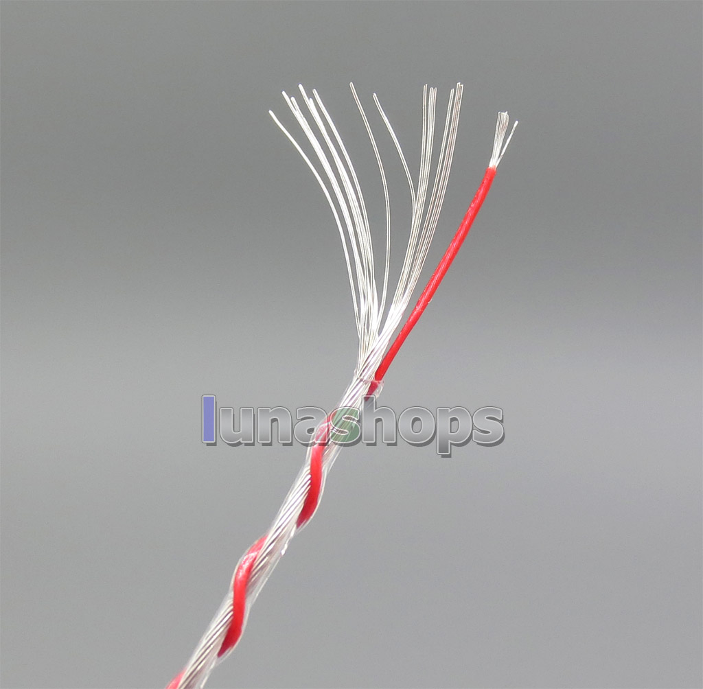 100m 16 cores +7 cores Silver Plated OCC  Transparent + Red Insulating Layer 0.14mm*16+0.08mm*7 Wire Diameter:1.2mm 