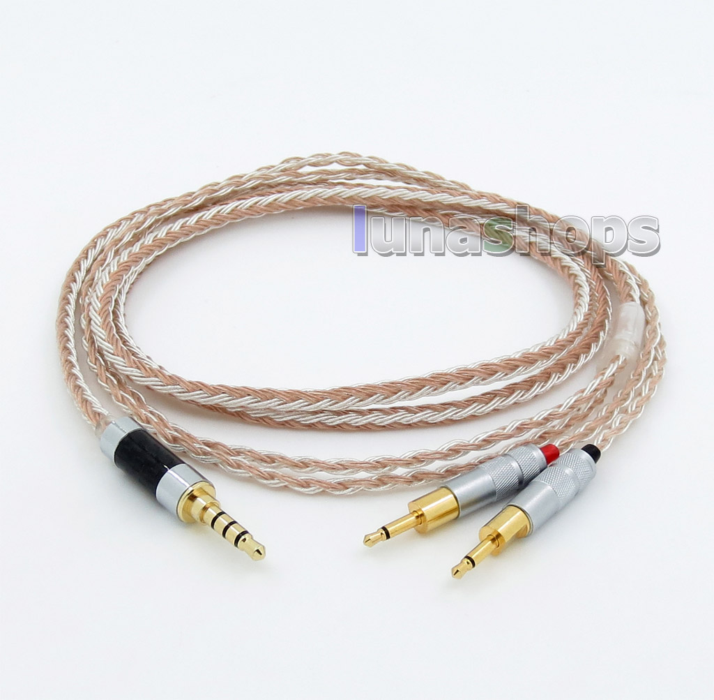 3.5mm 4pole TRRS Re-Zero Balanced 16 Core OCC Silver Mixed Headphone Cable For Sennheiser HD700